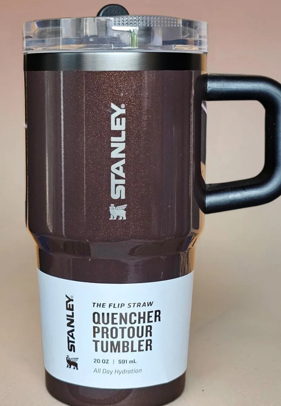 Brown With Shimmer Stanley Quencher ProTour Flip Straw Tumbler 20 Oz